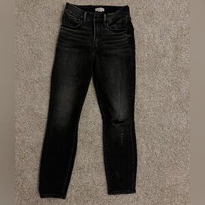 Good American Distressed Black Skinny Jeans